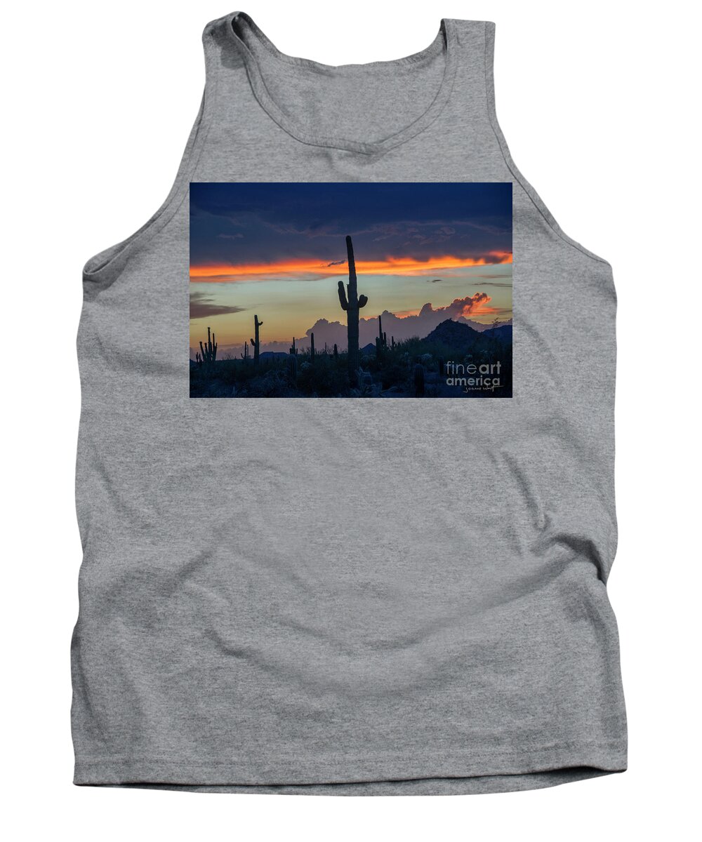 Sunset Tank Top featuring the photograph Arizona Sunset During Monsoon by Joanne West