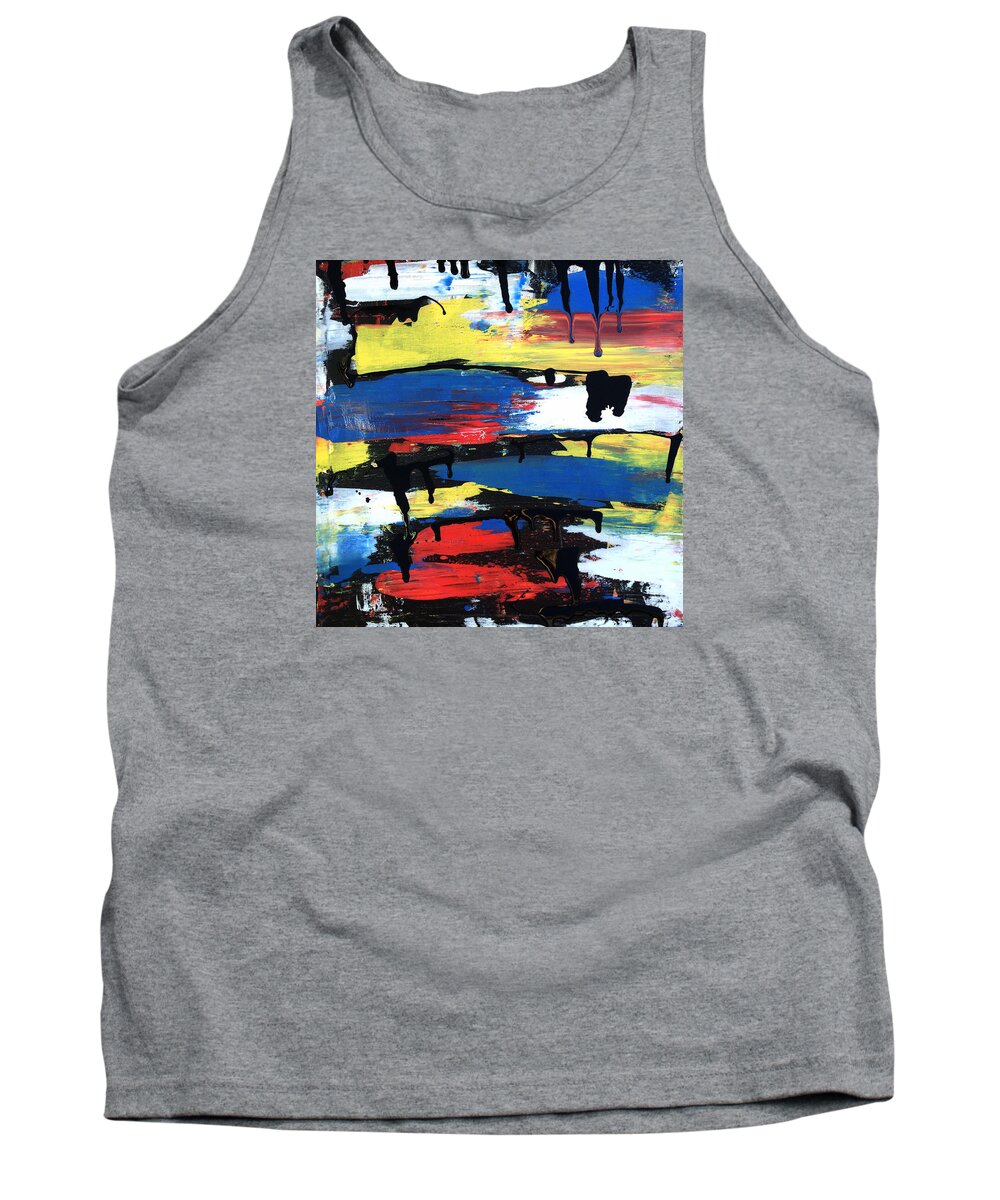Abstract Tank Top featuring the painting Art Abstract Painting Modern Black by Robert R Splashy Art Abstract Paintings