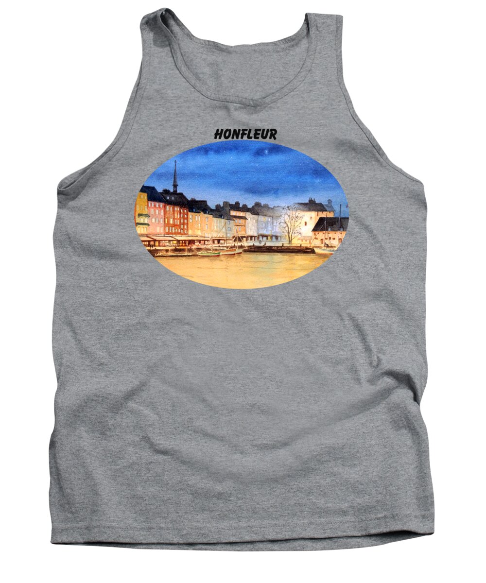 Honfleur Tank Top featuring the painting Honfleur Evening Lights by Bill Holkham