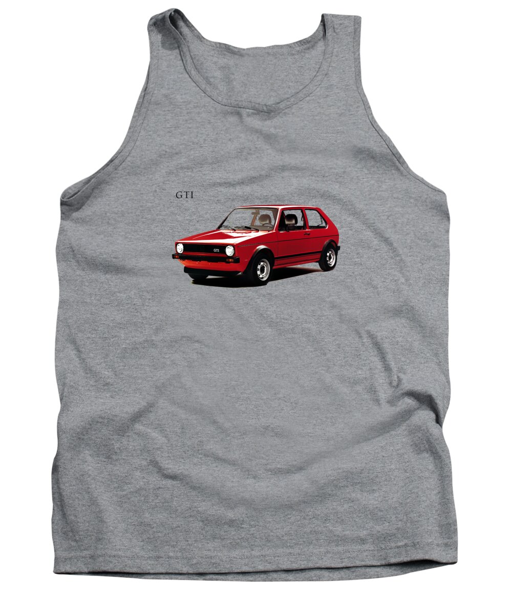 Vw Tank Top featuring the photograph VW Golf GTI 1976 by Mark Rogan