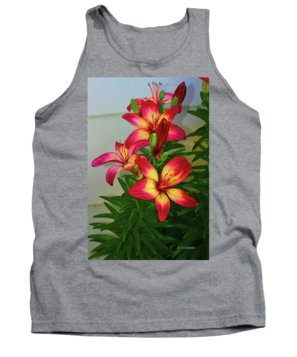 Asian Lilly Spring Time Tank Top featuring the digital art Asian Lilly Spring Time by Tom Janca