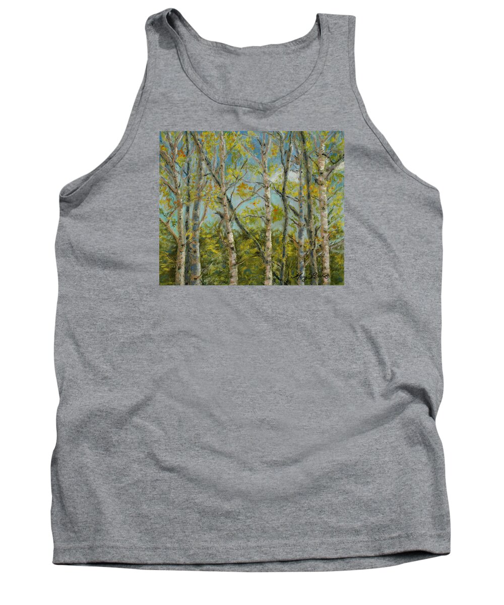 Aspens Tank Top featuring the pastel Aspen Glow by Mary Benke