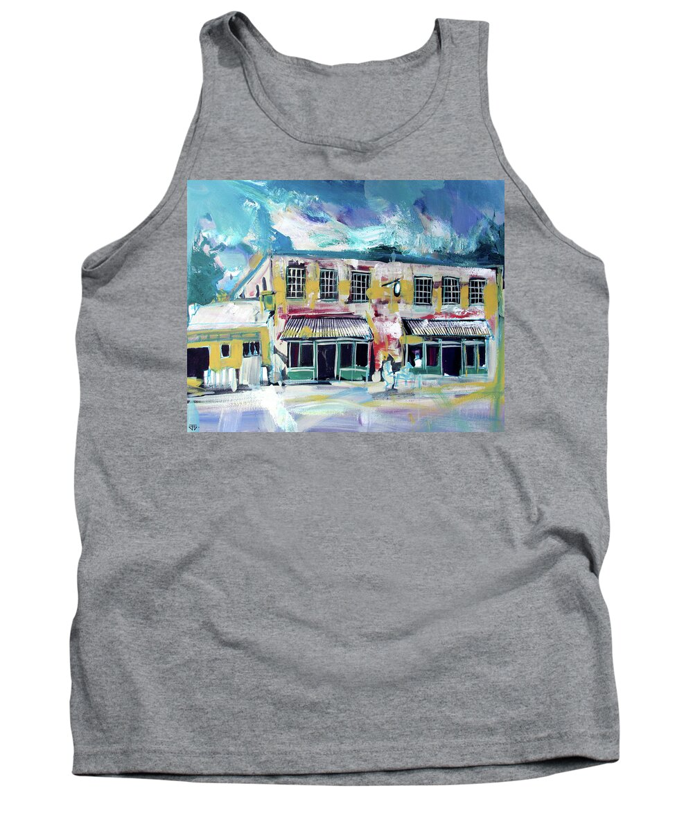 The Grit Tank Top featuring the painting Athens Ga The Grit by John Gholson