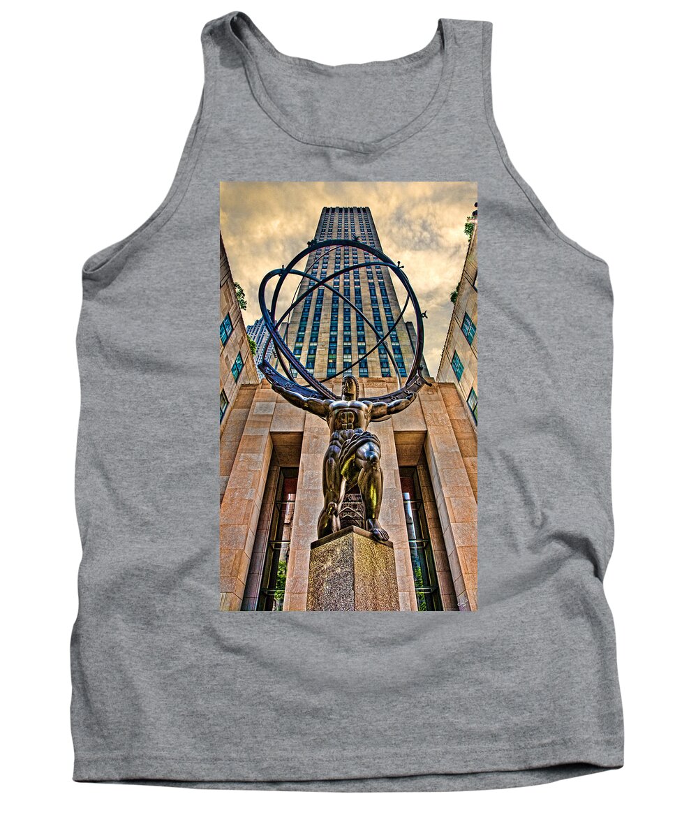 Atlas Tank Top featuring the photograph Atlas at the Rock by Chris Lord