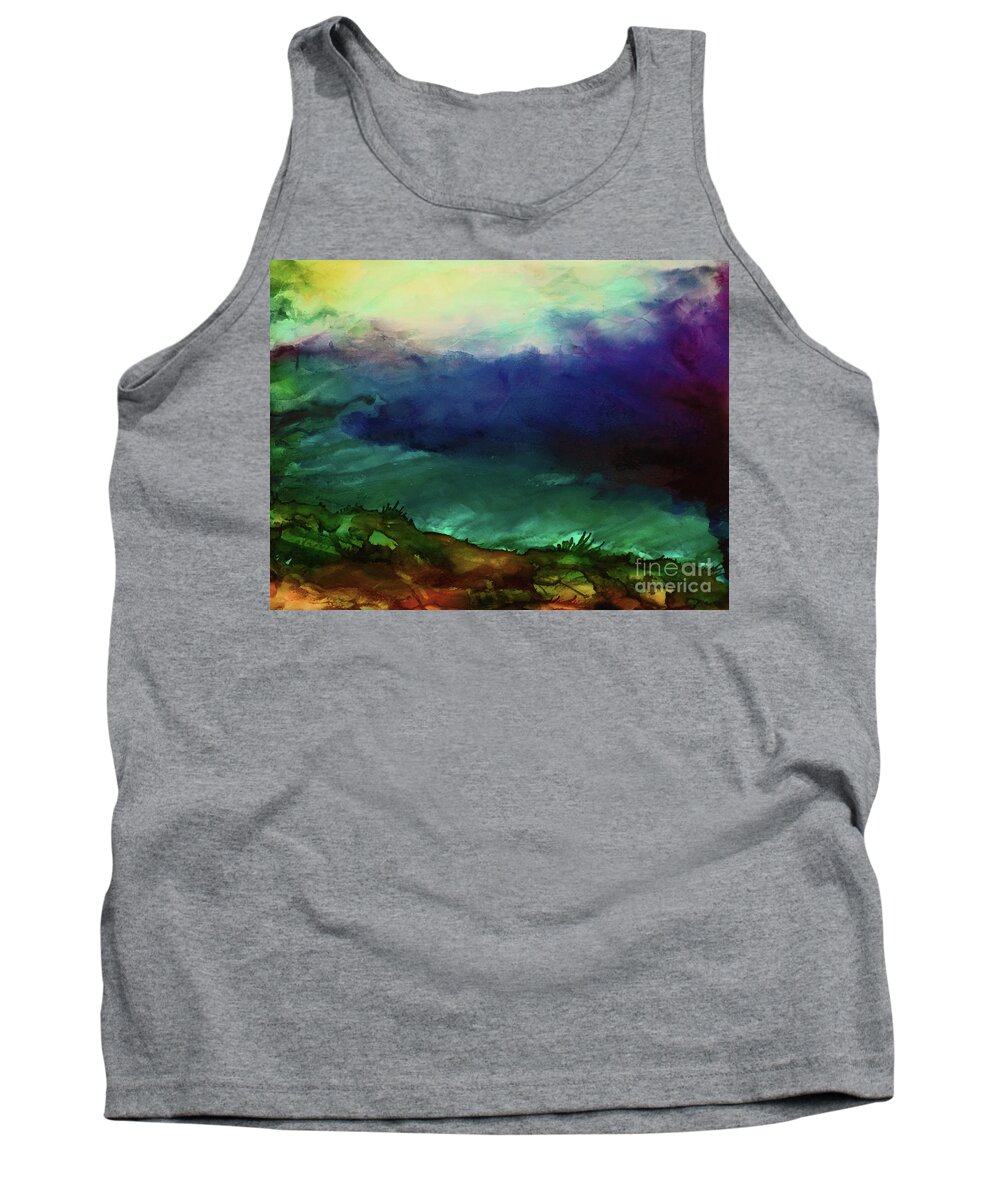 Abstract Tank Top featuring the painting Atmospheric Mood by Eunice Warfel