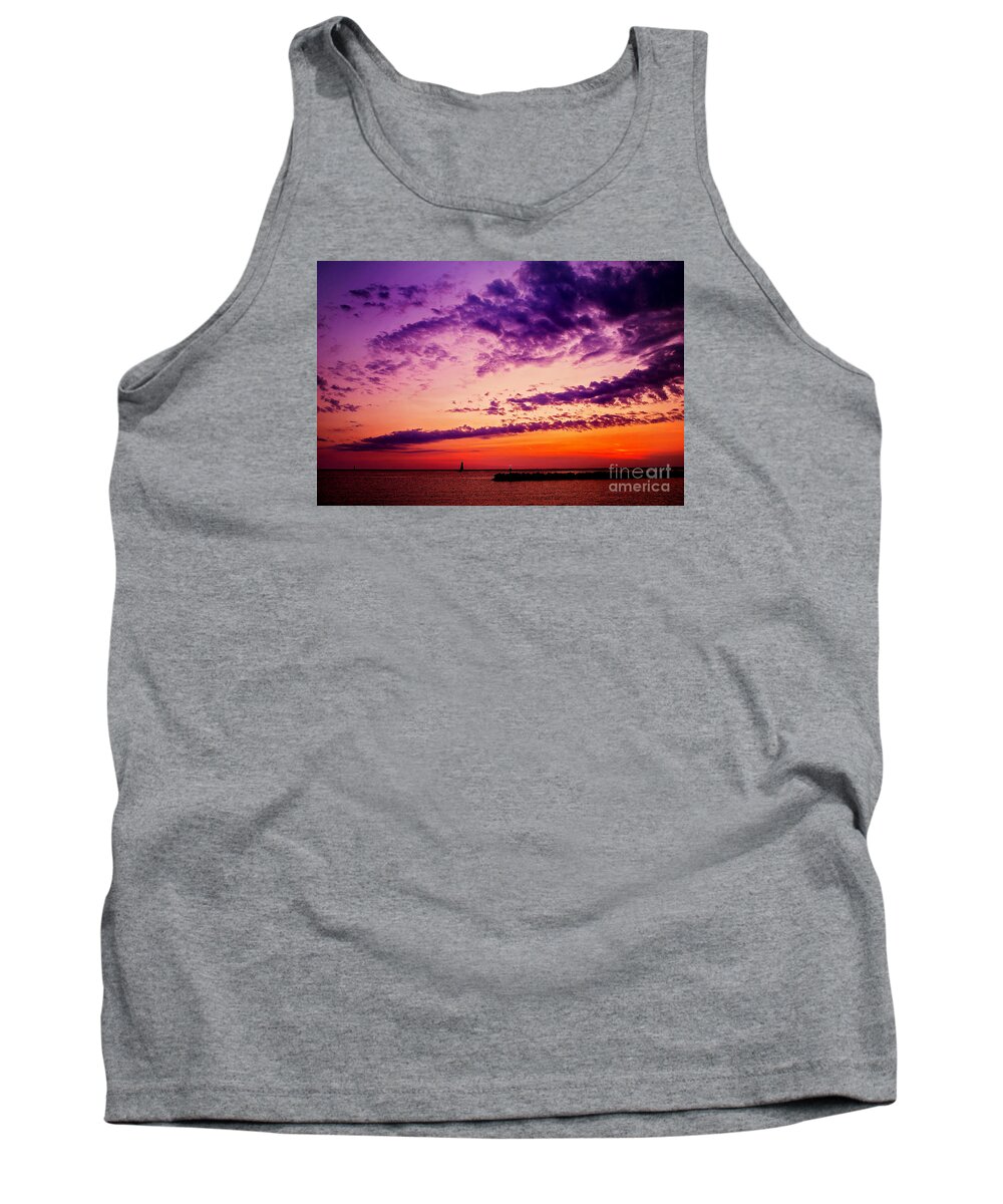 Ludington Michigan Tank Top featuring the photograph August Night by Randall Cogle