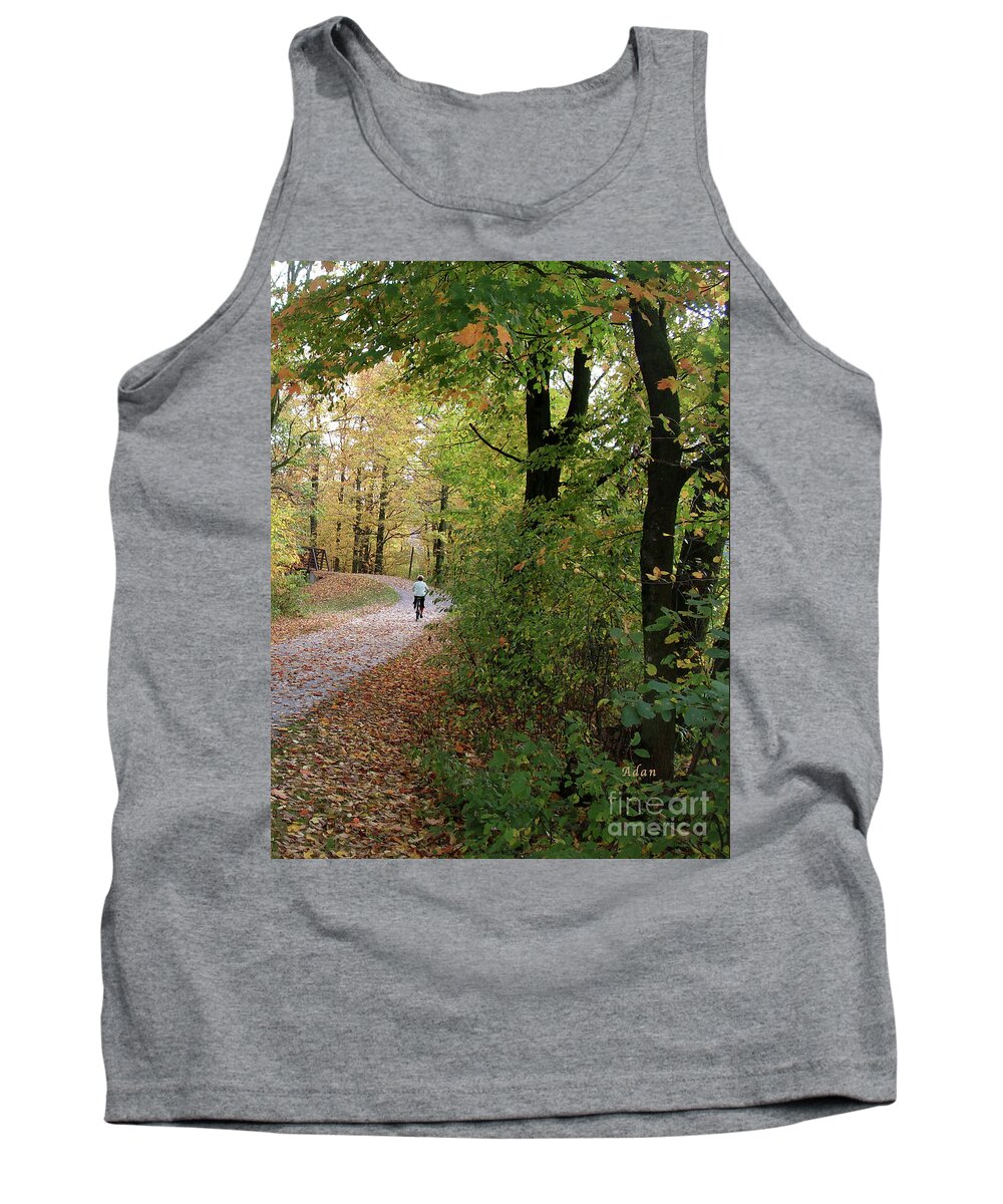 Fall Colors Tank Top featuring the photograph Autumn Bicycling Vertical One by Felipe Adan Lerma