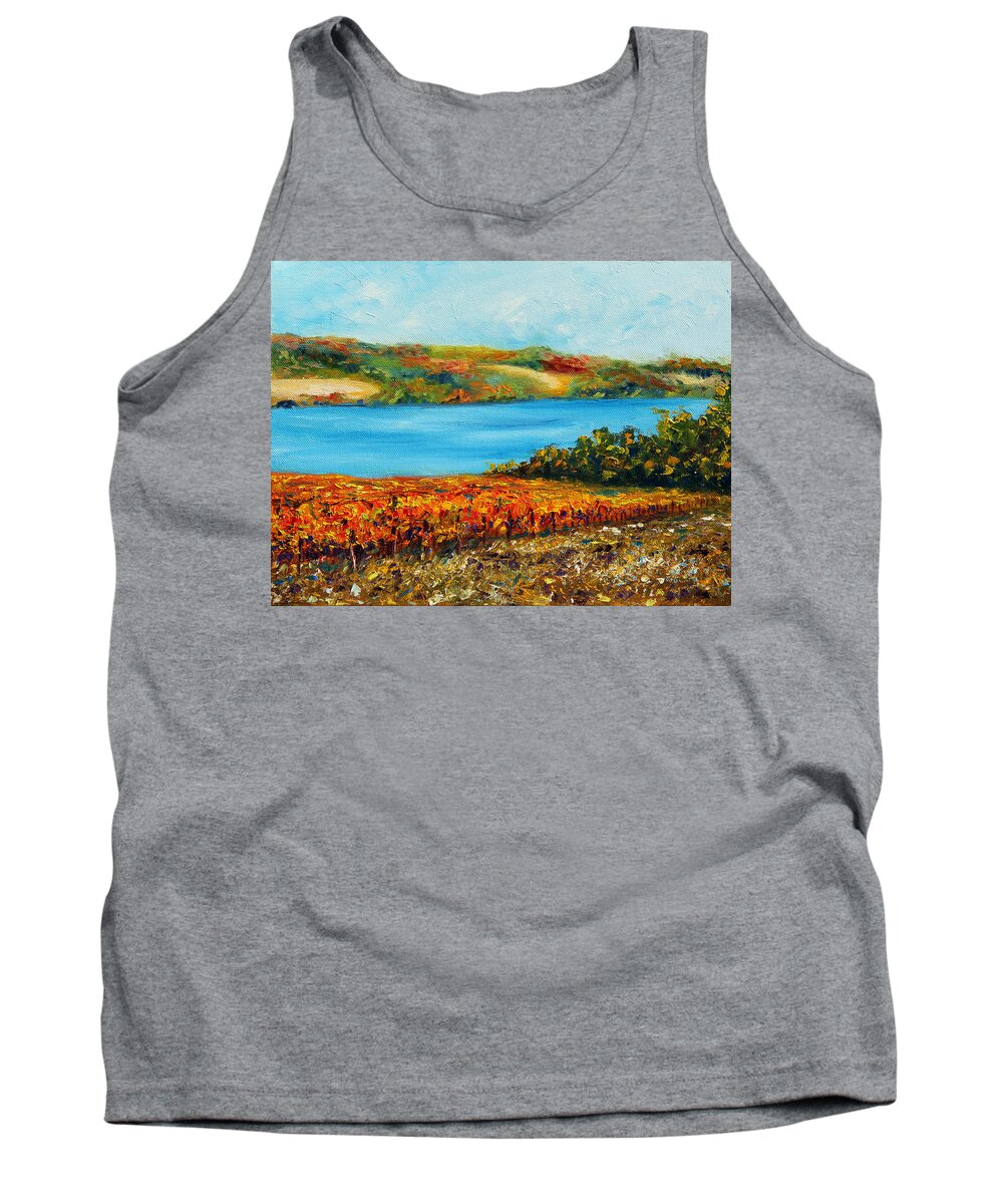 Lake Tank Top featuring the painting Autumn Harvest by Meaghan Troup