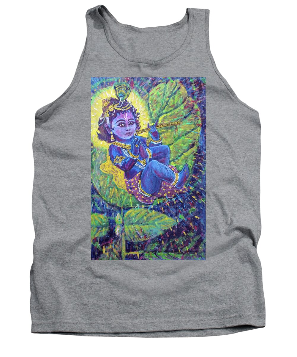 Baby Tank Top featuring the painting Baby Krishna by Michael African Visions