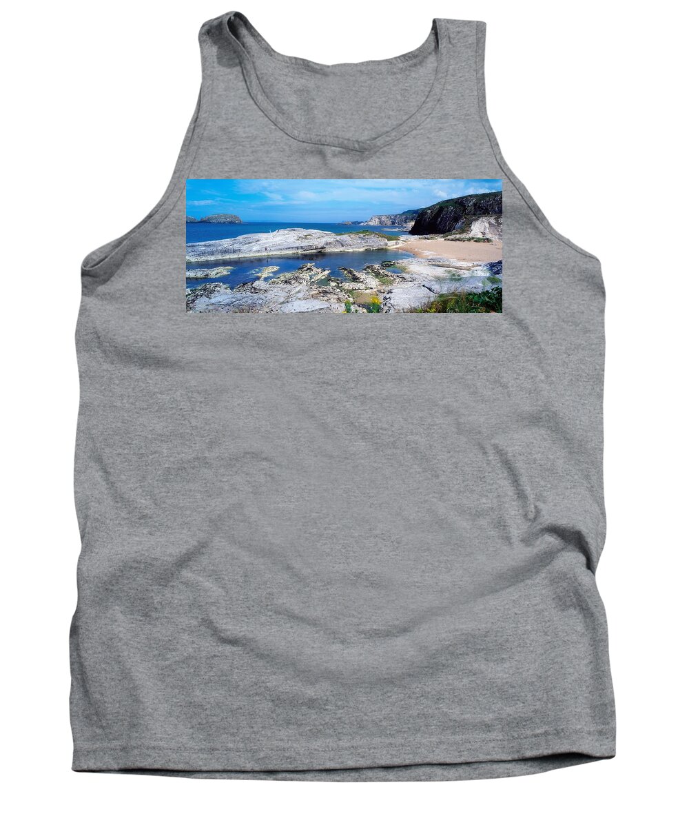 Background People Tank Top featuring the photograph Ballintoy Harbour, Co Antrim, Ireland by The Irish Image Collection 