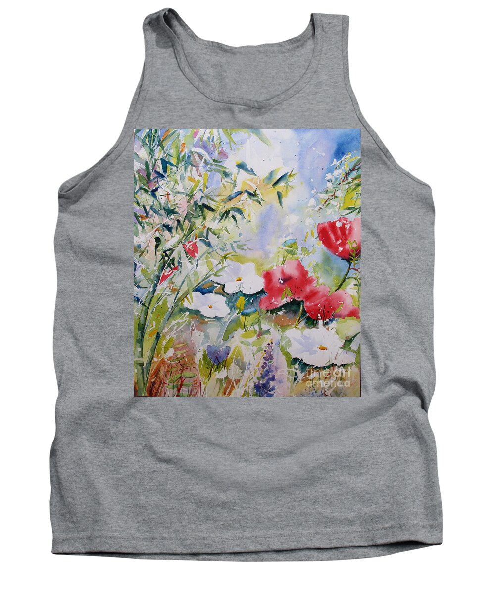 Landscape Tank Top featuring the painting Bamboo Forest by John Nussbaum