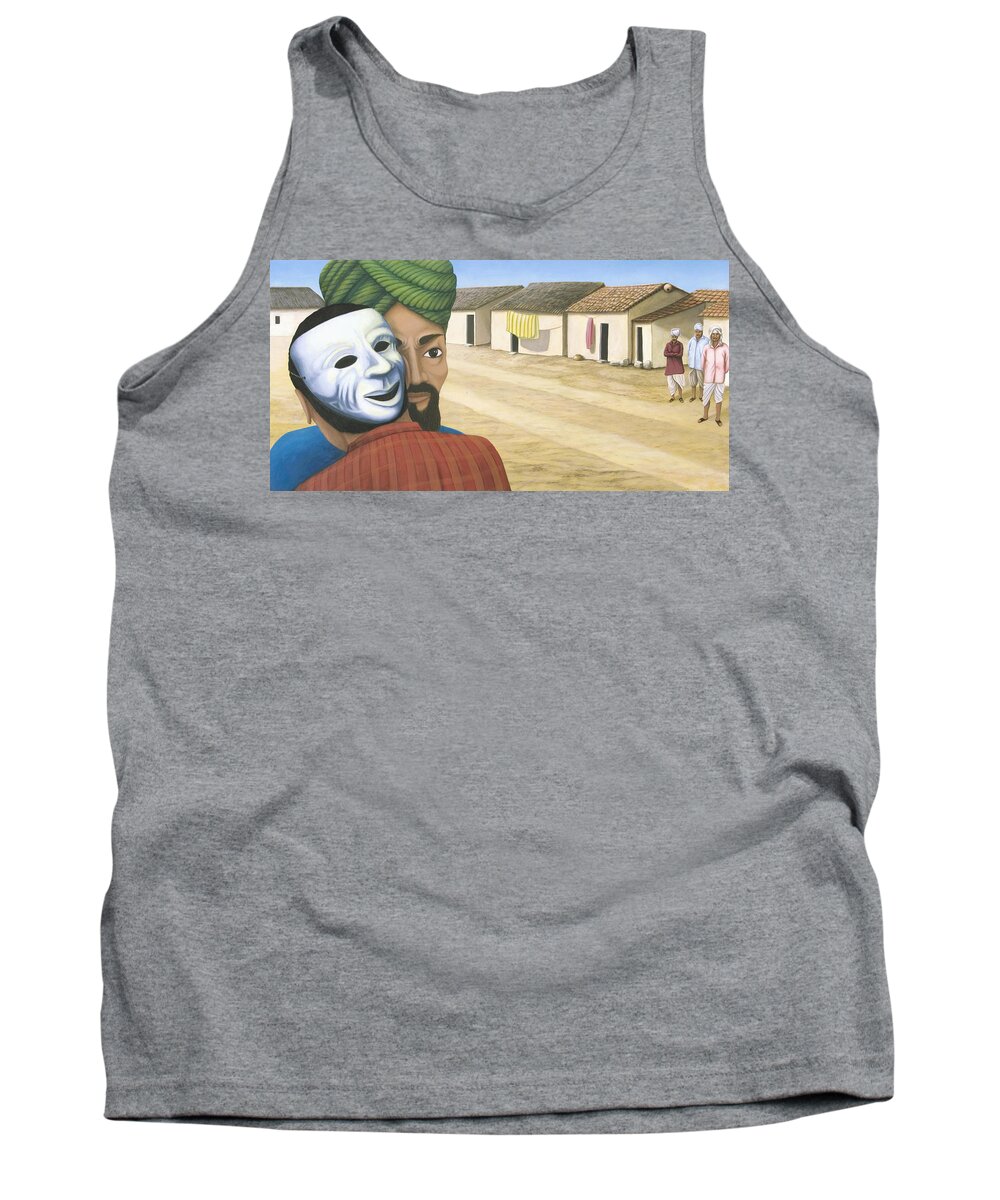 Village Tank Top featuring the painting Bania Bhora 2 by Nad Wolinska