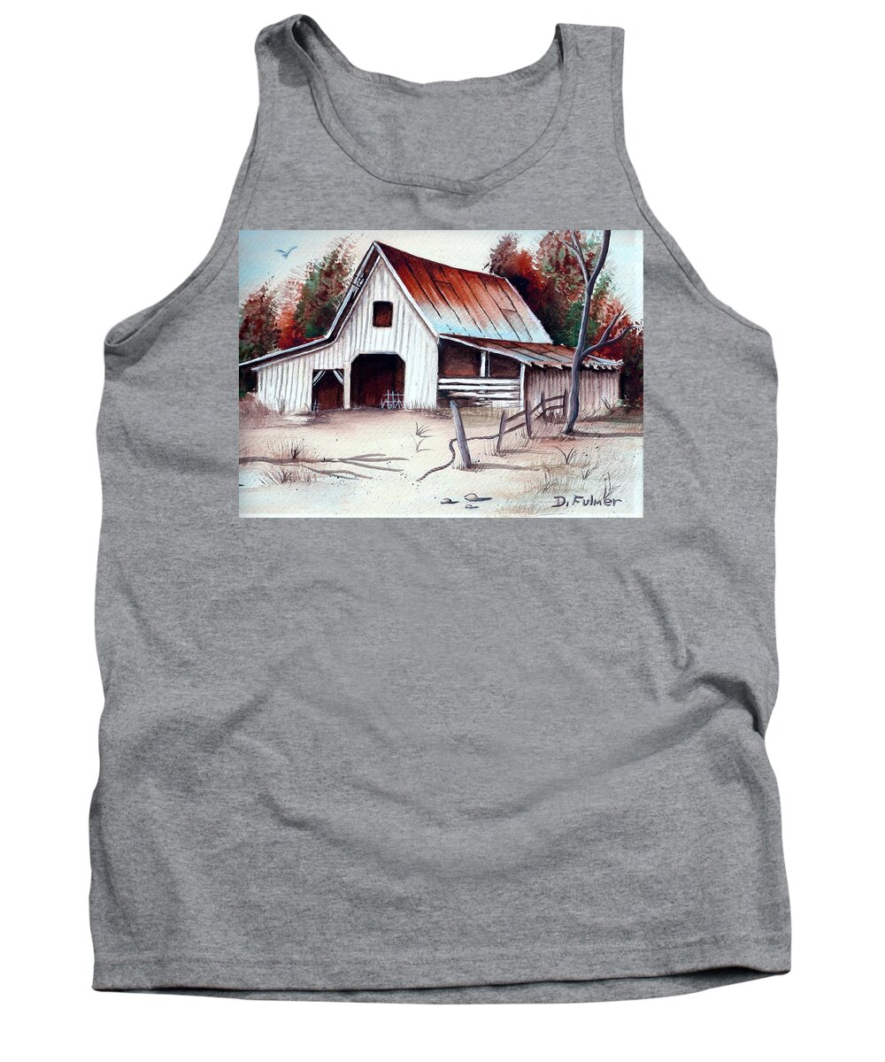 Barn Tank Top featuring the painting Barn by Denise F Fulmer