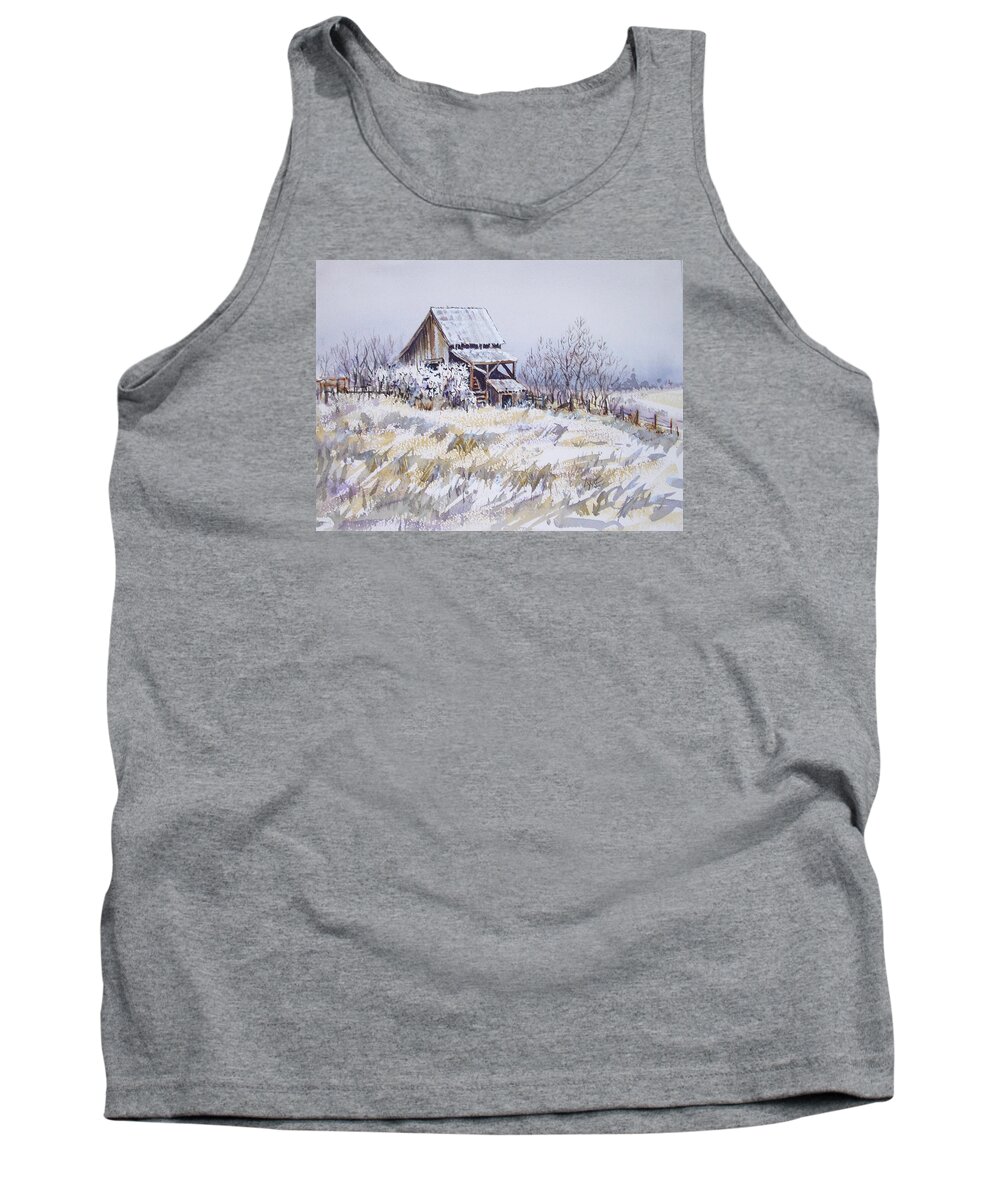 Barn Tank Top featuring the painting Barn Windmill Road by Lynne Haines