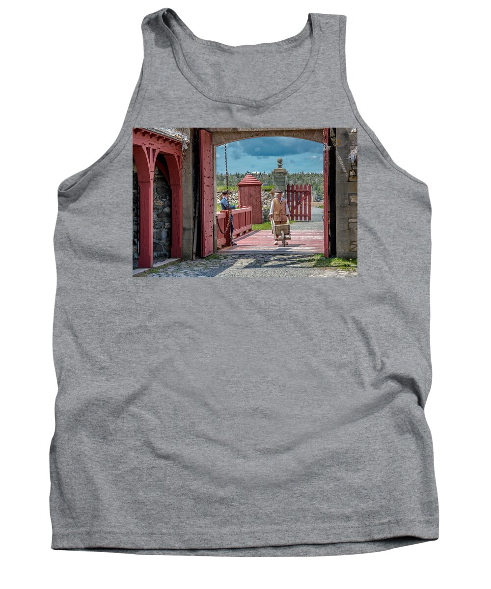 Nova Scotia Tank Top featuring the photograph Base Gate of the 18th century. by Patrick Boening