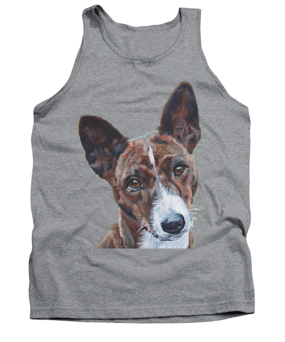 Basenji Tank Top featuring the painting Basenji Dog Painting by Lee Ann Shepard
