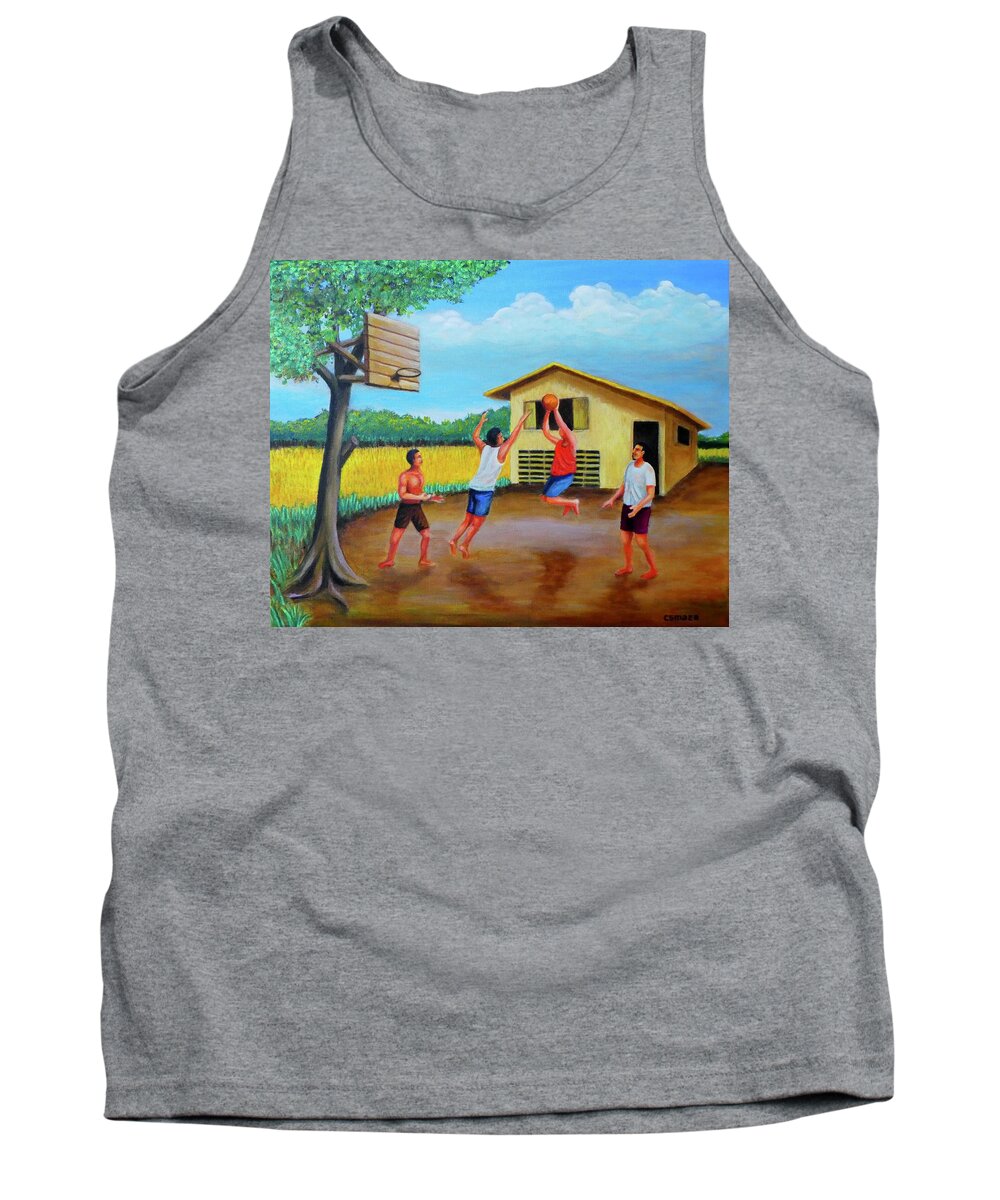 Basketball Tank Top featuring the painting Basketball by Cyril Maza