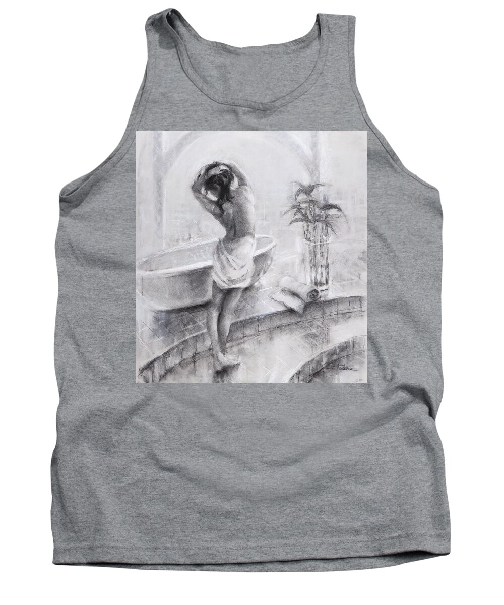 Bath Tank Top featuring the painting Bathed in Light by Steve Henderson