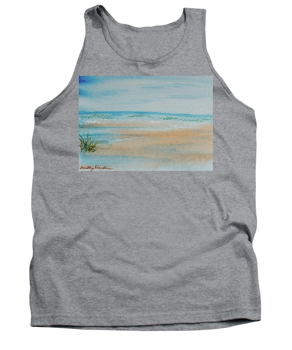 Beach Tank Top featuring the painting Beach at High Tide by Dorothy Darden