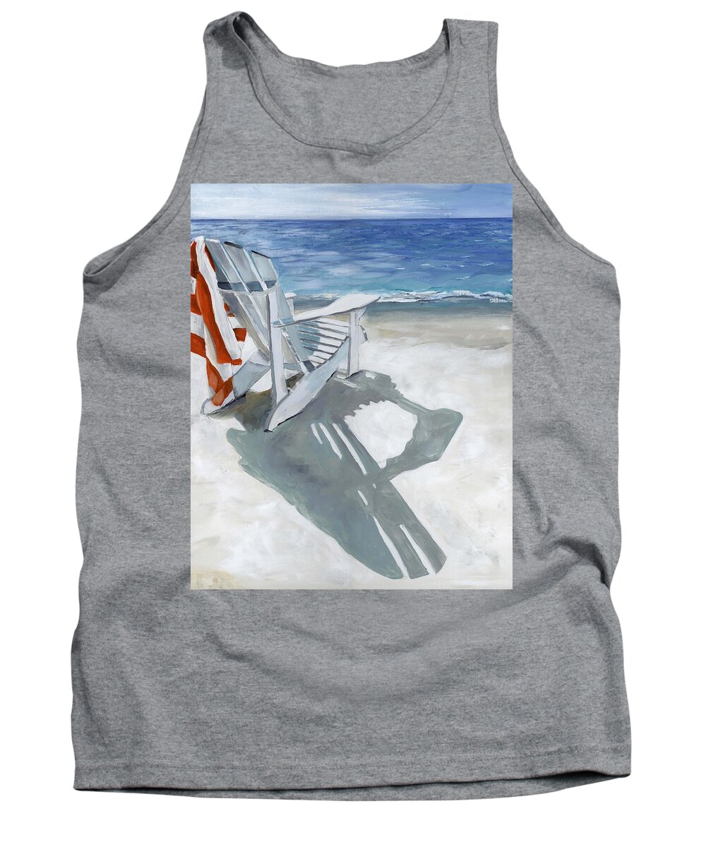 Beach Tank Top featuring the painting Beach chair by Debbie Brown