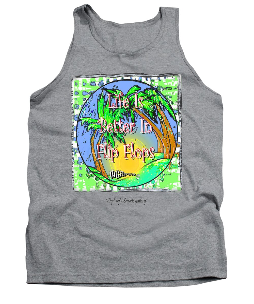 Beach Tank Top featuring the mixed media Beach sign by W Gilroy