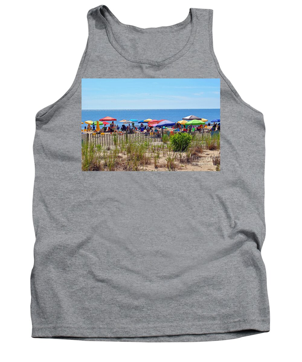 Rehoboth Tank Top featuring the painting Beach Umbrella of the Sea by Jost Houk