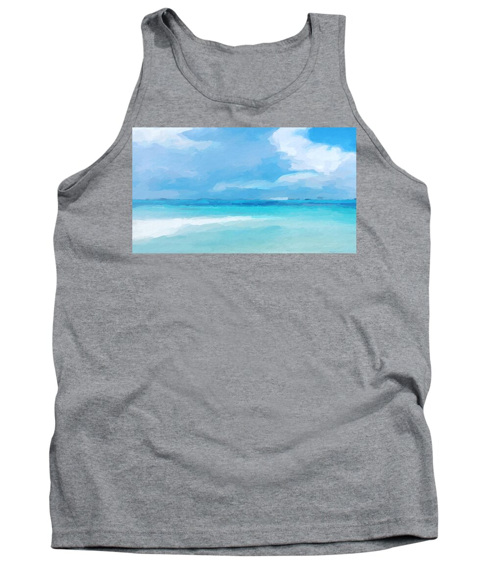  Tank Top featuring the mixed media Beach views by Anthony Fishburne