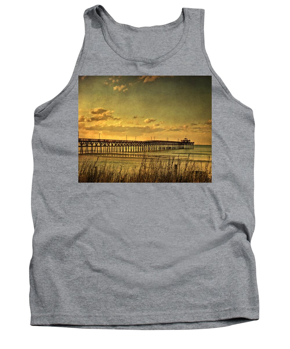 Cherry Grove Tank Top featuring the photograph Behind Cherry Grove Pier by Trish Tritz