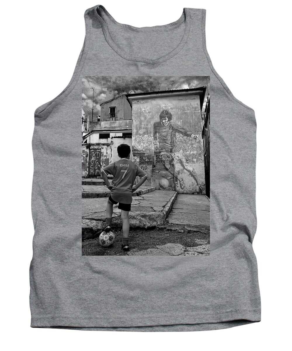George Best Tank Top featuring the photograph Belfast Boy In Memory Of George Best by Donovan Torres