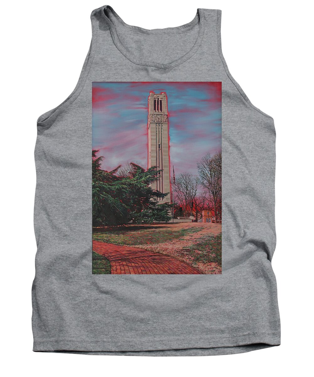 Bell Tower Tank Top featuring the painting Bell Tower by Tommy Midyette