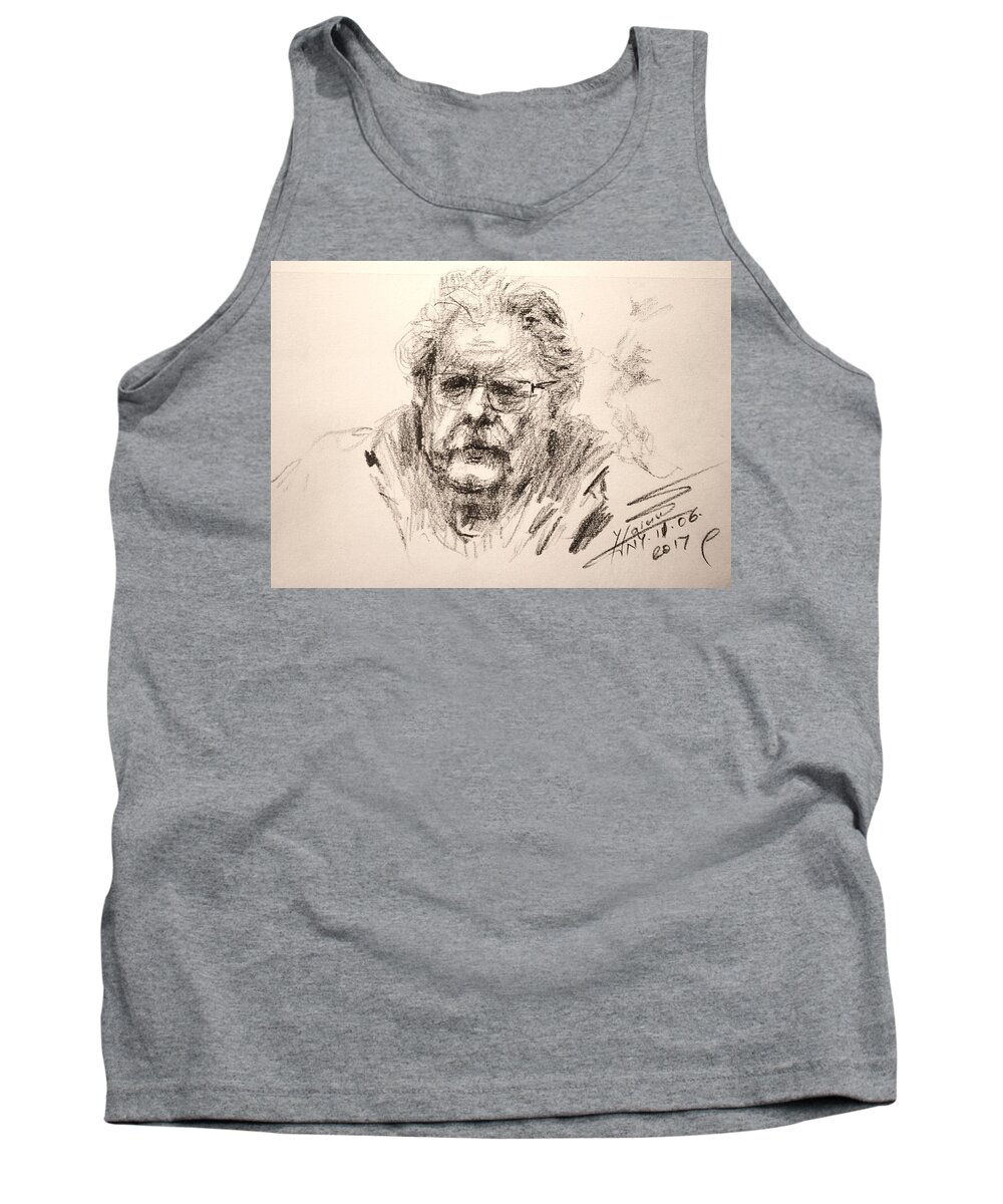 Portrait Tank Top featuring the drawing Bern by Ylli Haruni