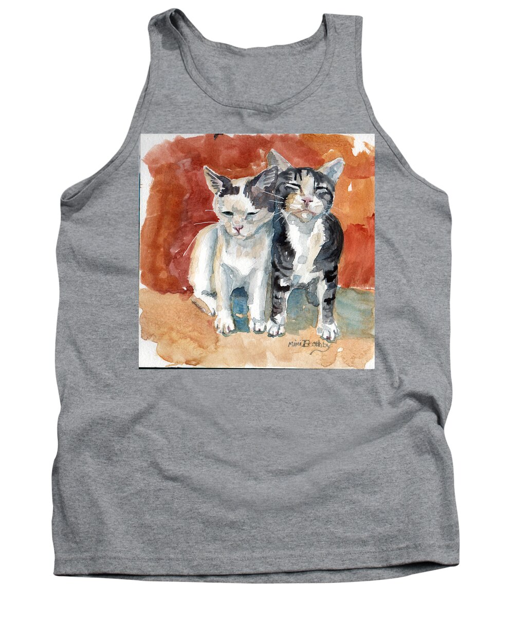 Two Cats Tank Top featuring the painting Best Friends by Mimi Boothby