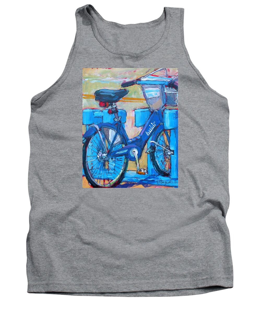 Bublr Tank Top featuring the painting Bike Bubbler by Les Leffingwell