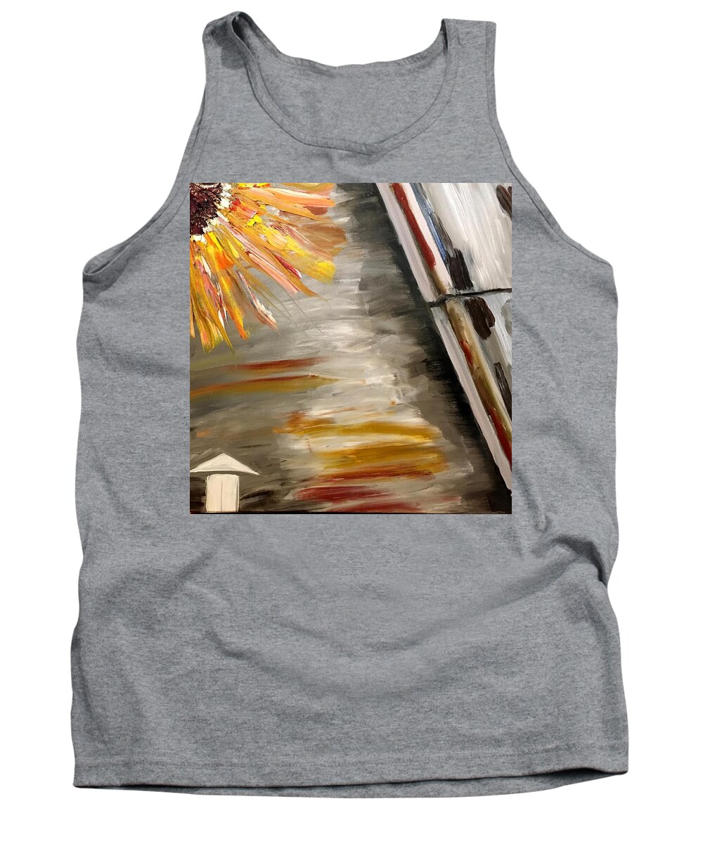 Explosion Tank Top featuring the painting Bike Lane exposion study 2 by Dave Holmander-Bradford