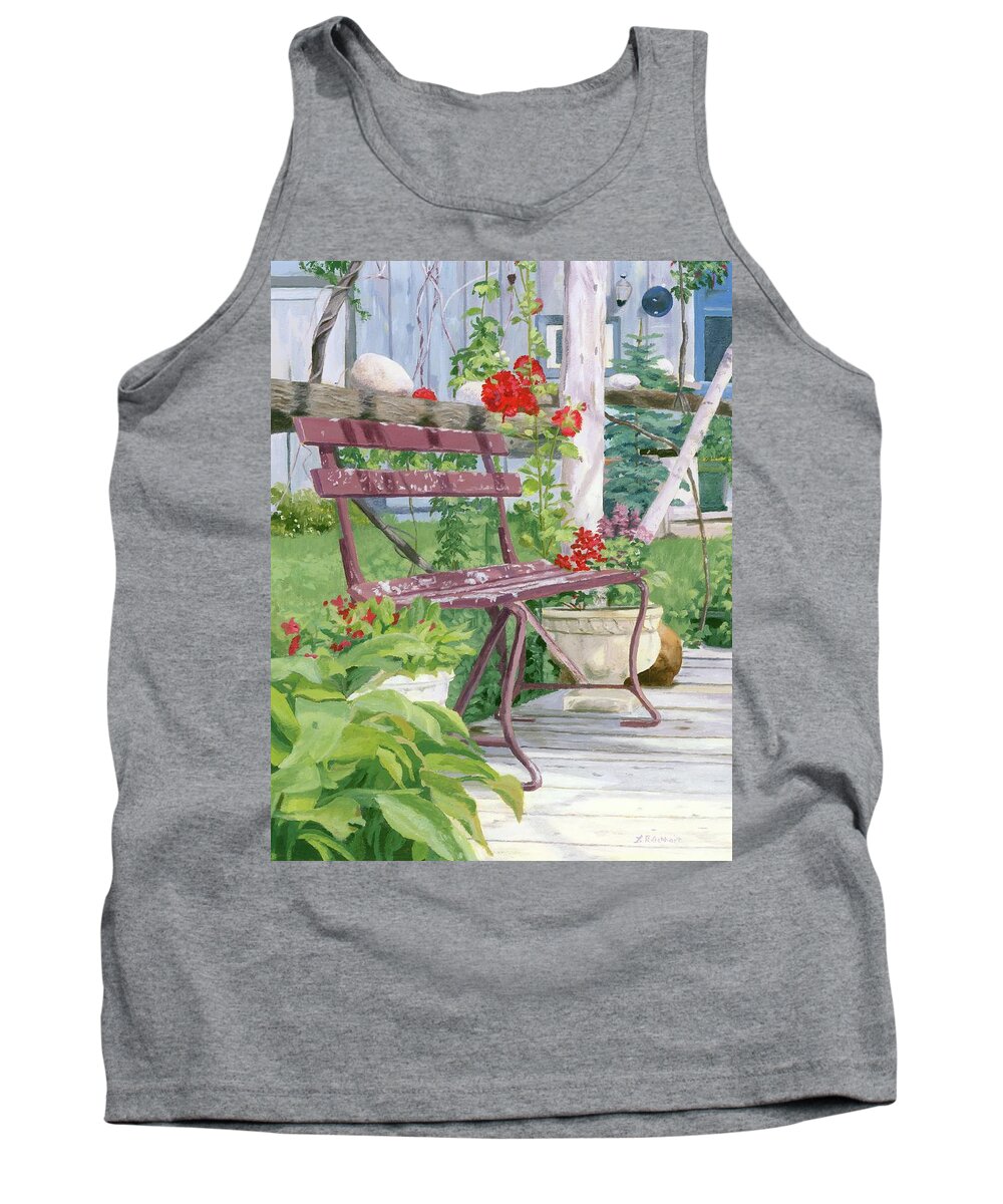 Landscape Tank Top featuring the painting Birch Bark Book Shop by Lynne Reichhart