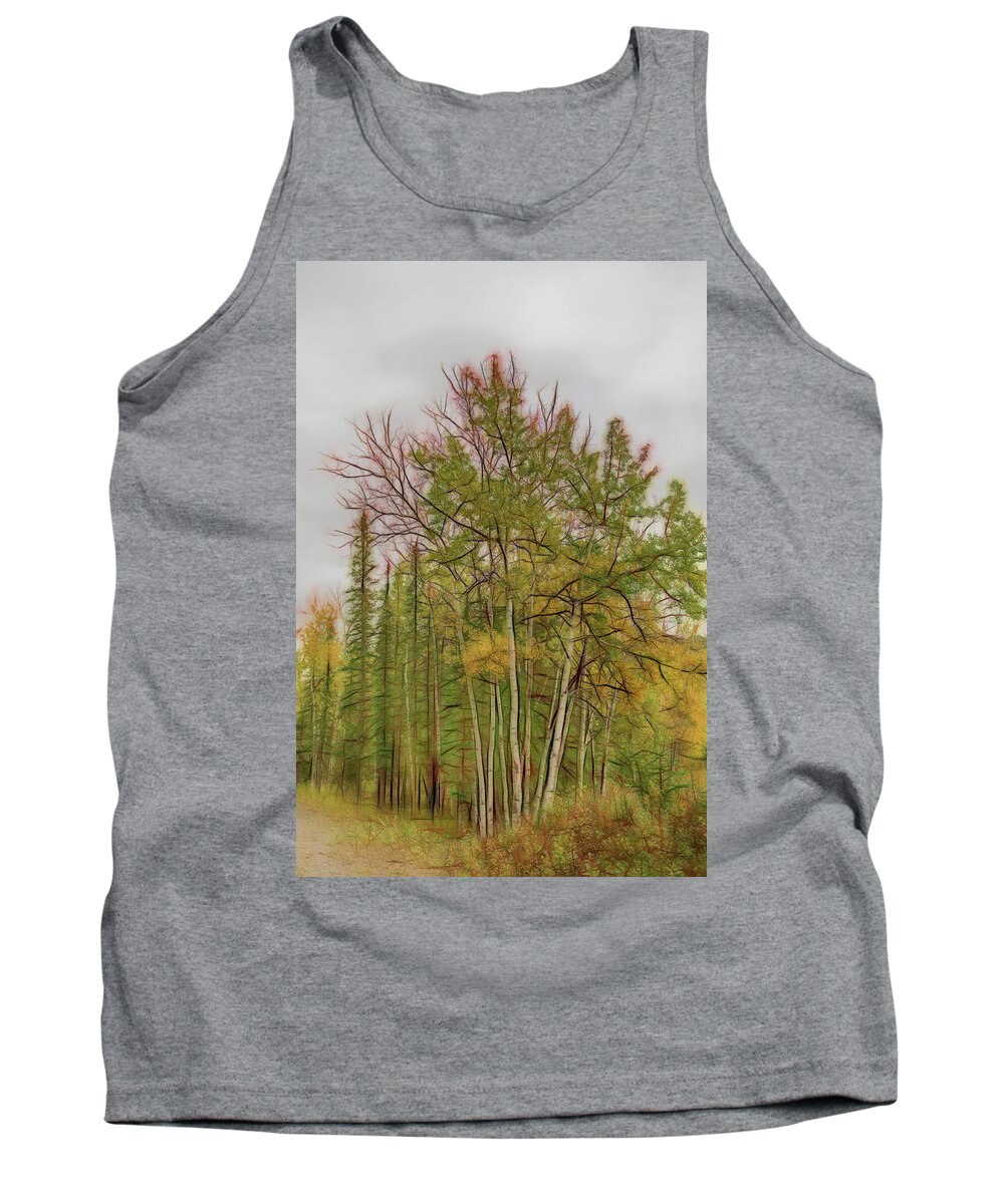Digital Art Tank Top featuring the photograph Birch Tree #1 by Patricia Dennis