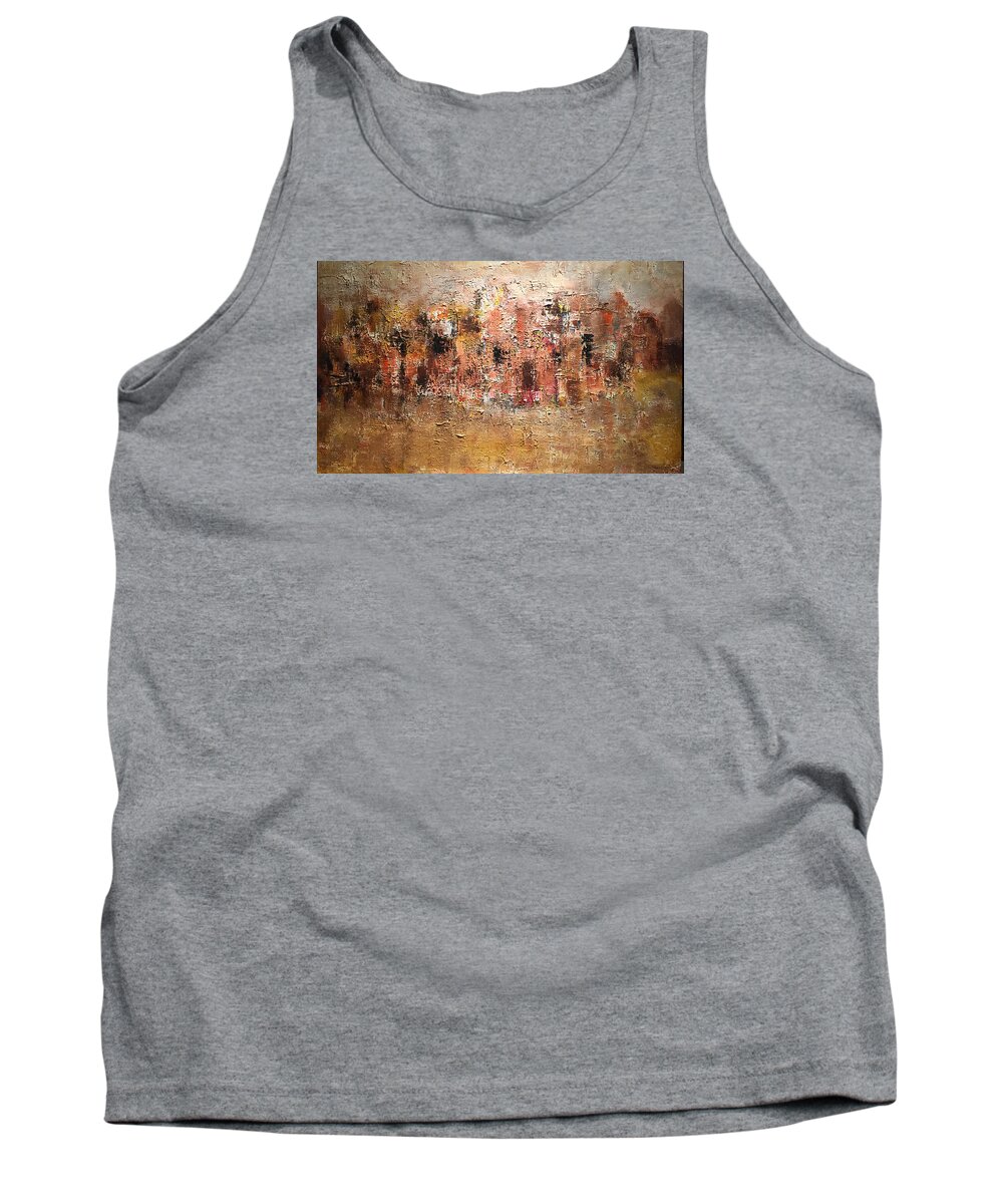 Urban Tank Top featuring the painting Birth of an Urbscape by Dennis Ellman
