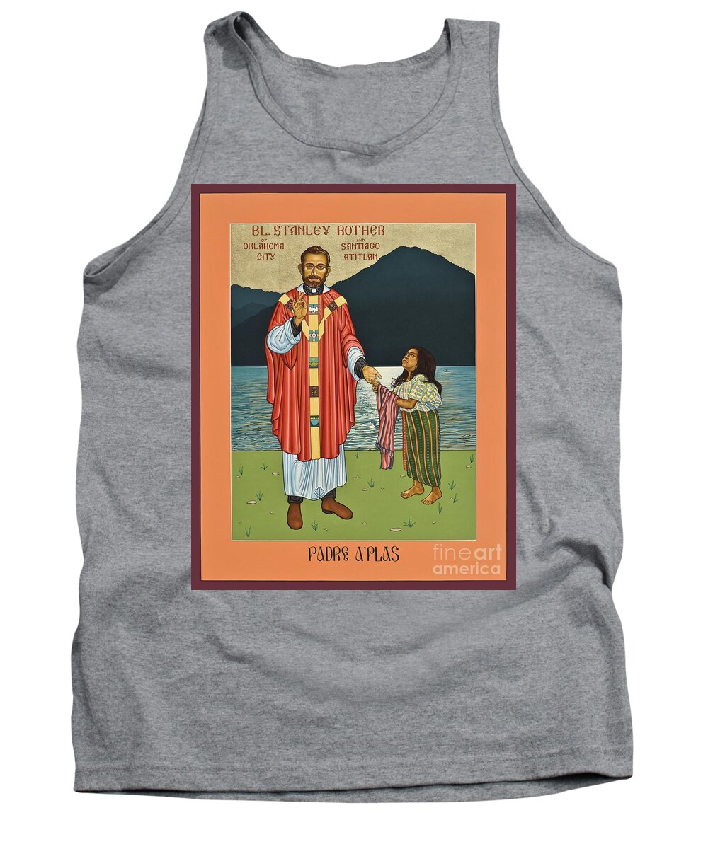Bl. Stanley Rother Tank Top featuring the painting Bl. Stanley Rother - LWSRO by Lewis Williams OFS