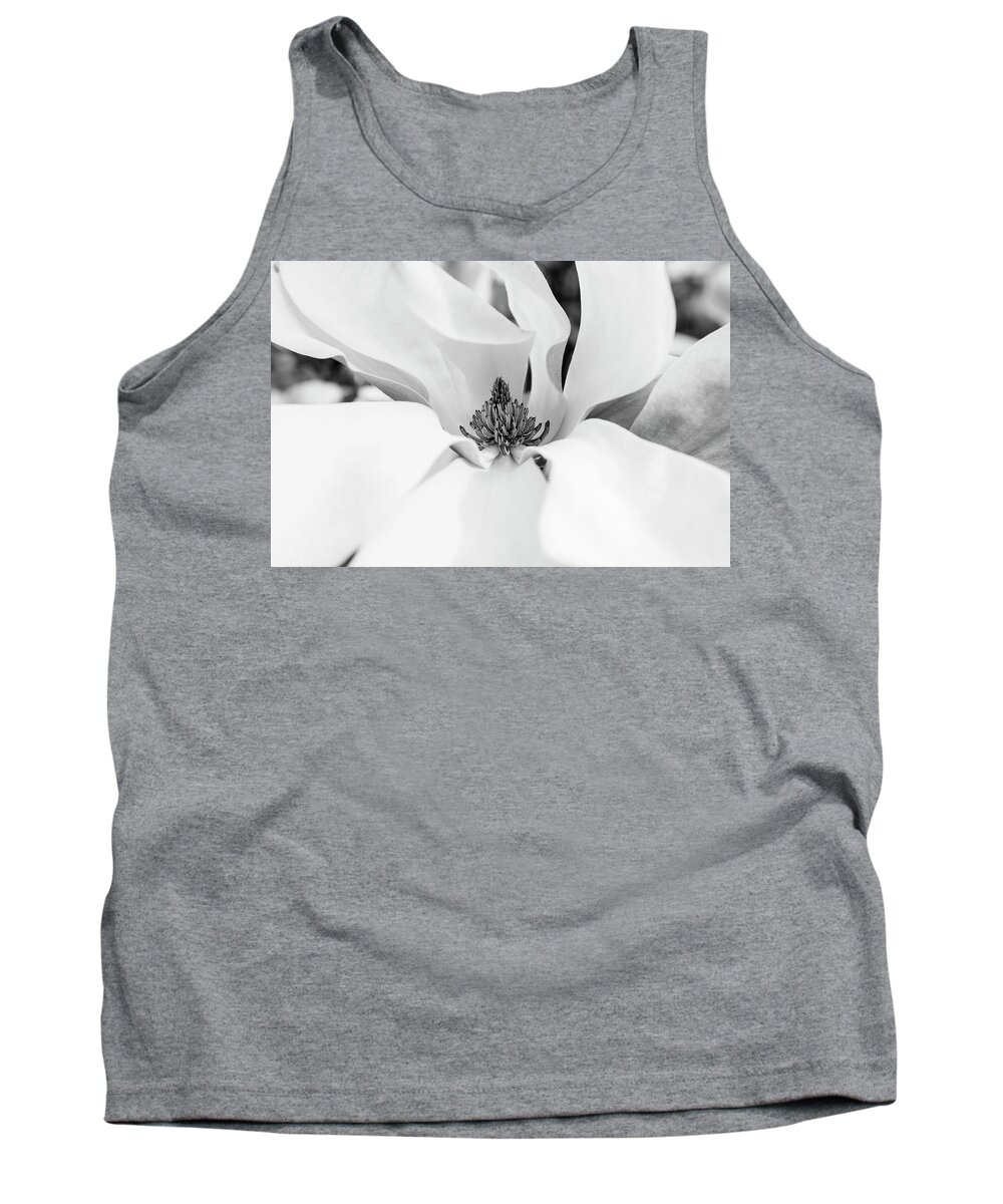 Black Tank Top featuring the photograph Black and White Magnolia by Mircea Costina Photography