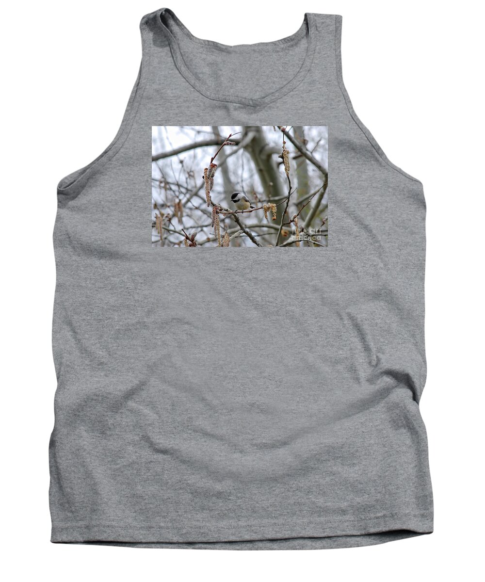 Black Tank Top featuring the photograph Black-capped Chickadee 20120321_38a by Tina Hopkins