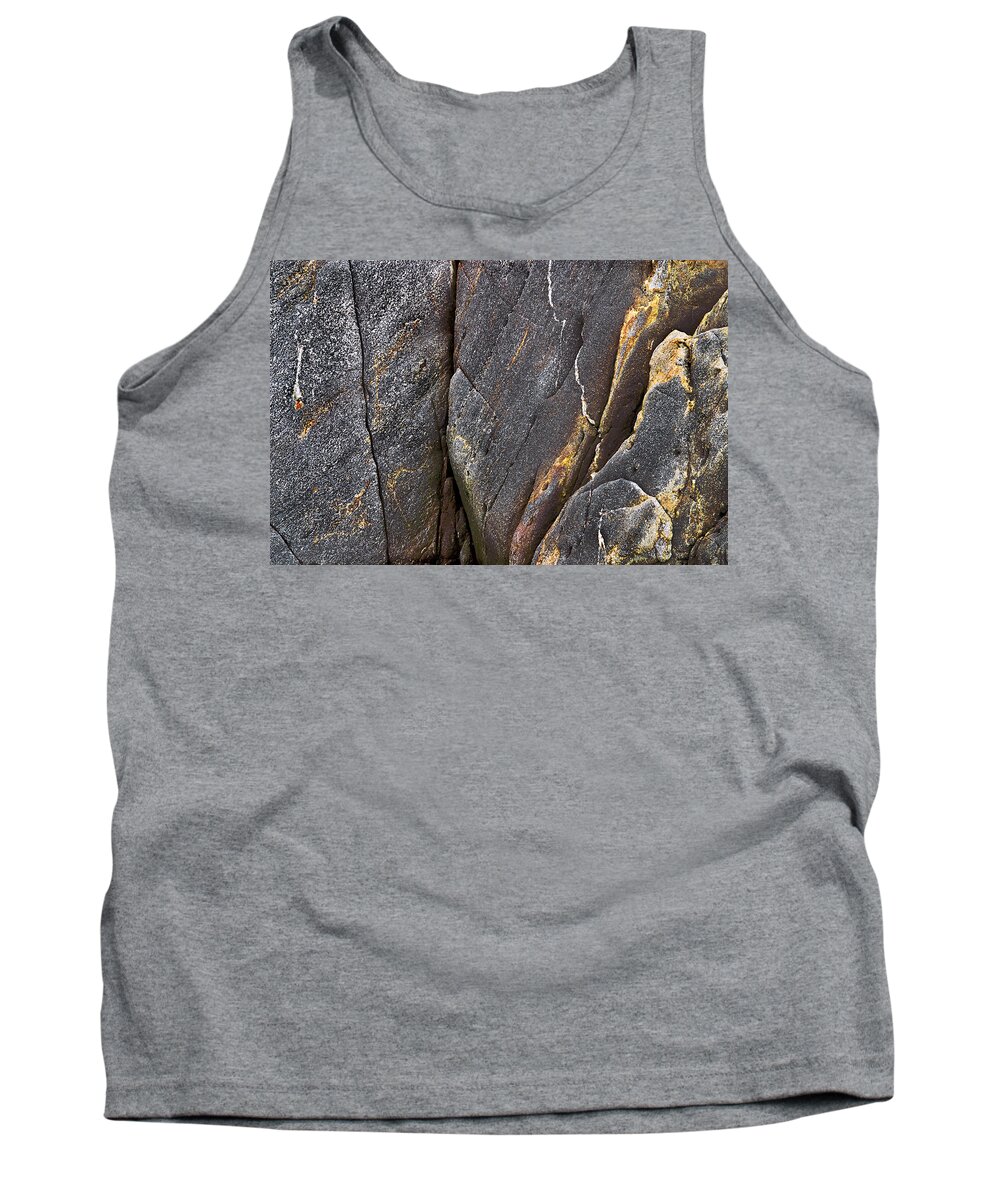 Rock Tank Top featuring the photograph Black Granite Abstract Two by Peter J Sucy