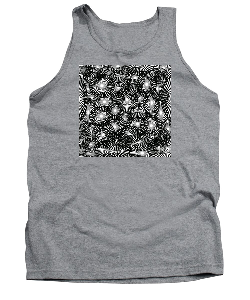 Abstract Tank Top featuring the digital art Black Lace Abstract by Susan Stevenson