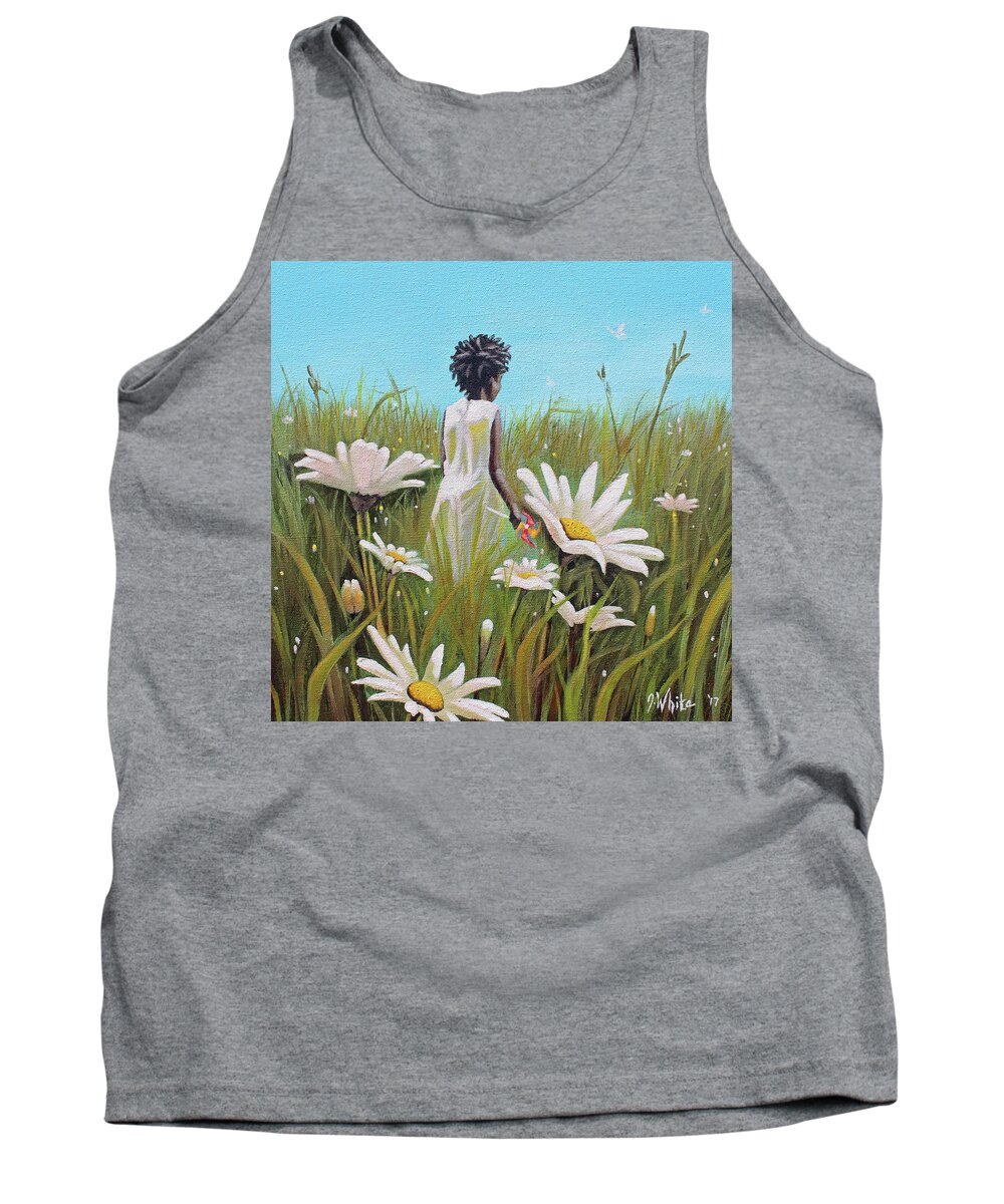 African American Tank Top featuring the painting Blossoming Flower by Jerome White