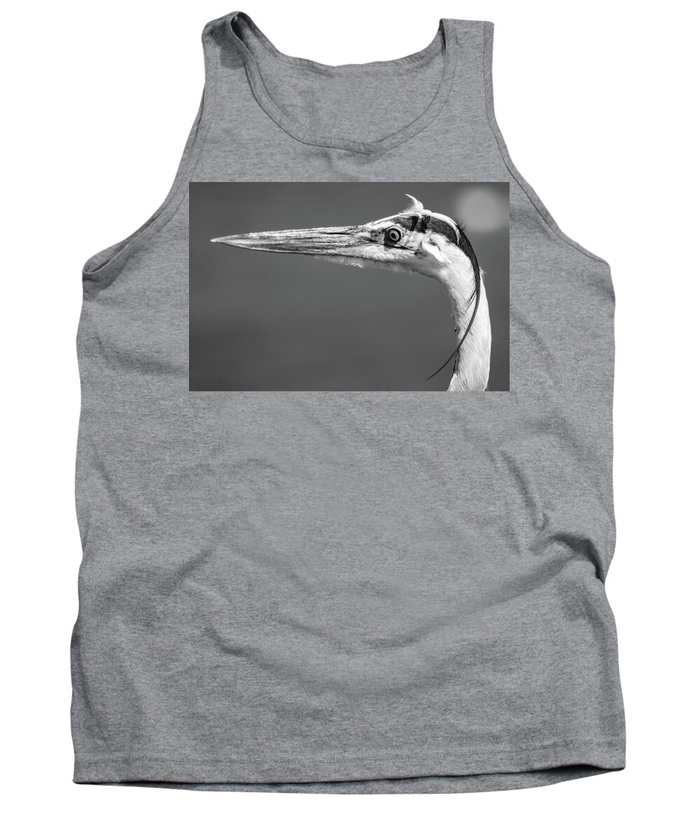 Blue Tank Top featuring the photograph Blue Heron by David Hart