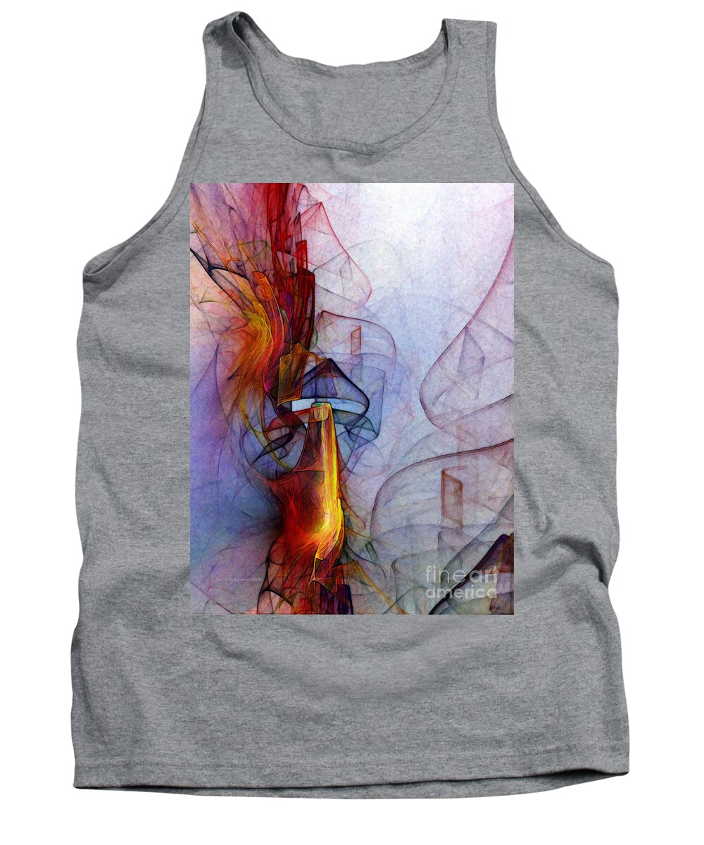 Abstract Tank Top featuring the digital art Blue Hour by Karin Kuhlmann