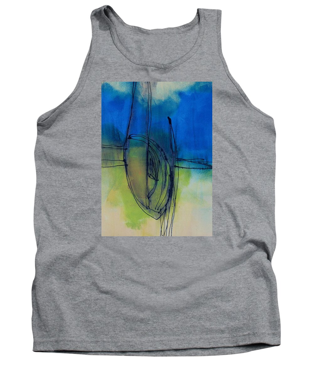 Blue Painting Tank Top featuring the painting Blue S2 by Louise Adams