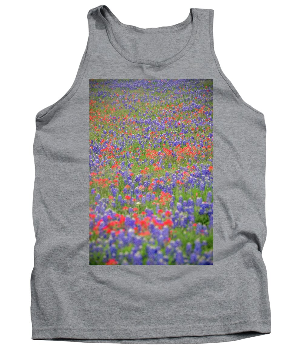Bluebonnet Tank Top featuring the photograph Bluebonnets and Paintbrushes by Johnny Boyd