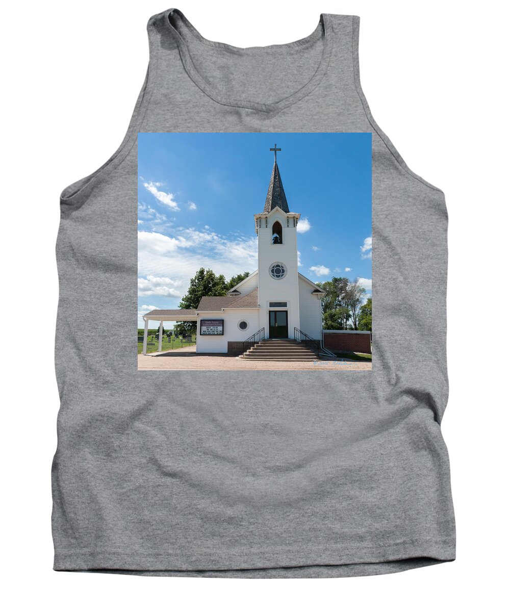 Churches Tank Top featuring the photograph Bluffs Trinity Lutheran Church by Ed Peterson
