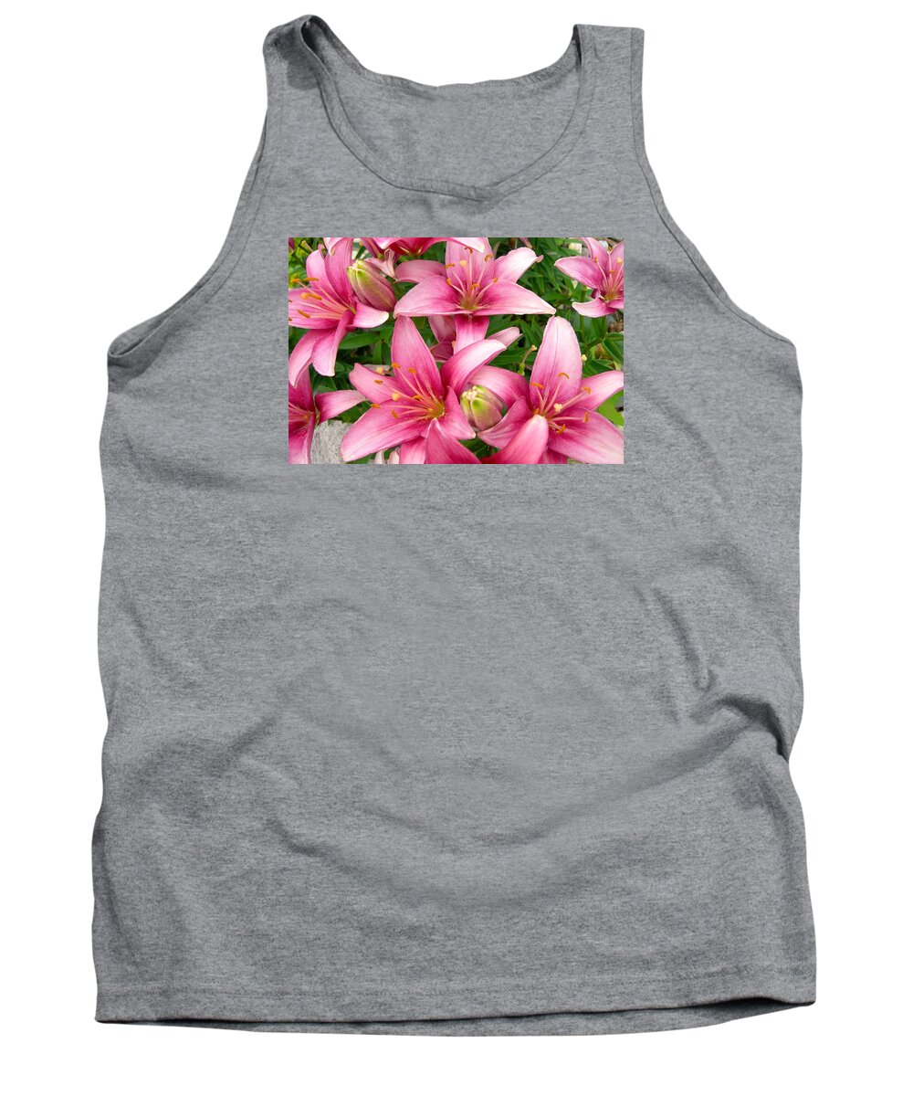 Lilies Tank Top featuring the photograph Blush Of The Blossoms by Randy Rosenberger