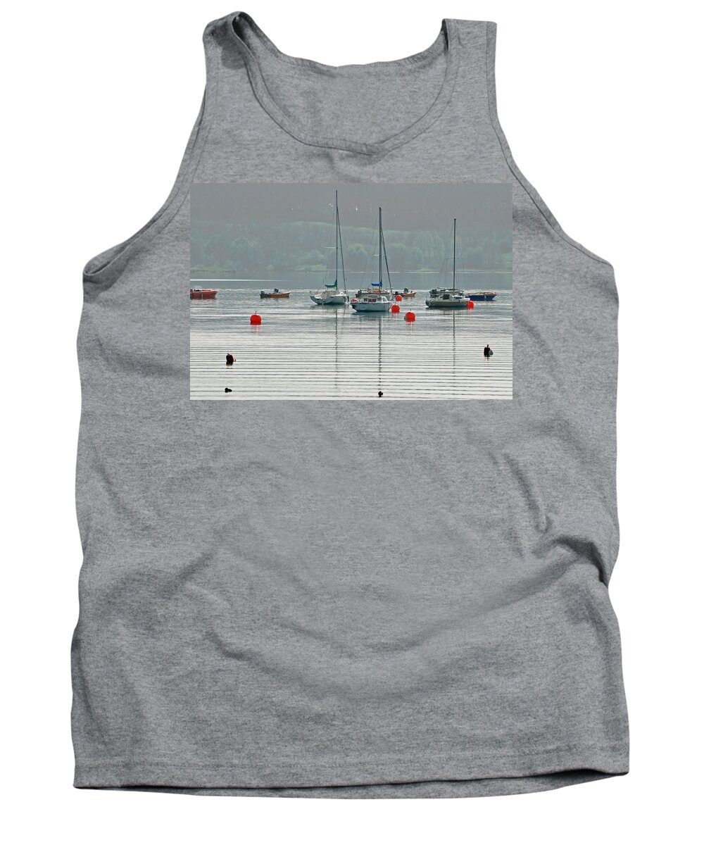 Spring Tank Top featuring the photograph Boats On Carsington Water by Rod Johnson